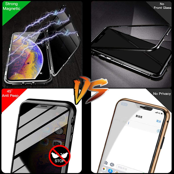 Sekretess magnetfodral till iPhone 12 pro max | silver silver