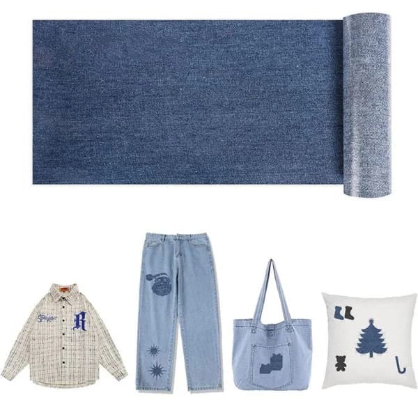 5 ruller/pakke påstrykningsbare denimlapper store
