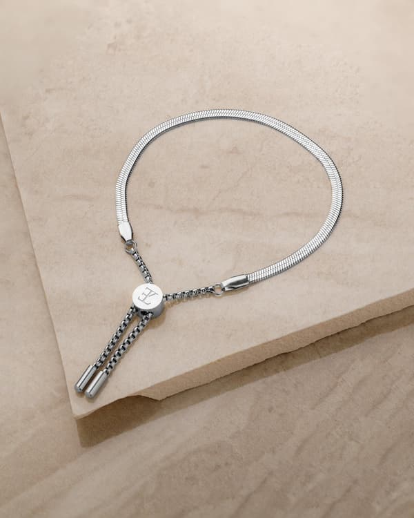 Silver Ormkedjearmband för kvinnor, 316L rostfritt stål med rodiumfinish, justerbar 16+4cm, allergivänlig presentförpackning ingår