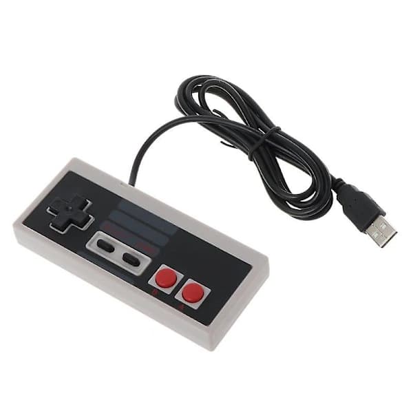 USB-spelkontroll Plug-and-Play Plast Svart+grå För NES PC Windows Ny Grå