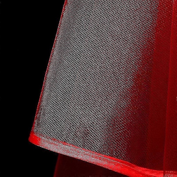 CASA Naisten rento tyllihuntu hiuskammalla, kiinteä nauhakiinnitys, päähine häämeikkiin, tanssiaisiin, treffeille Red