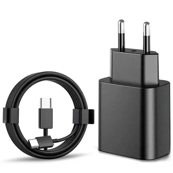Hurtigoplader 45W til Samsung USB-C + 2M USB-C-kabel Sort