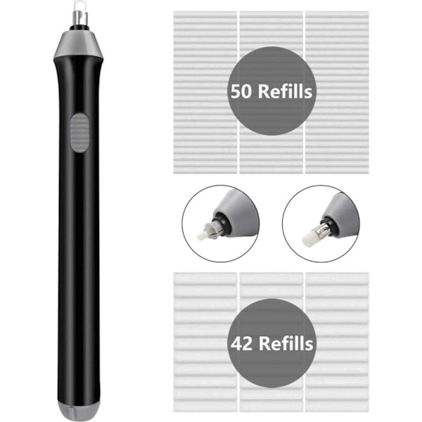 Elektriskt radergummi, 92 ersättningsstift, batteridriven
