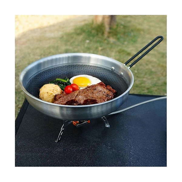 CASA Udendørs Rustfrit Stål Honeycomb Skygge Non-Stick Pande Camping BBQ Stegepande Induktionskomfur Gas