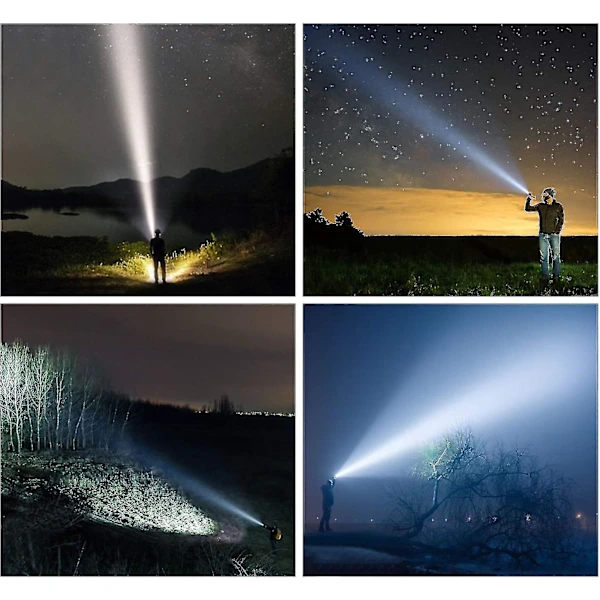 Elekin Rechargeable LED Flashlight with Zoom Function, Waterproof Torch for Camping and Outdoor Use