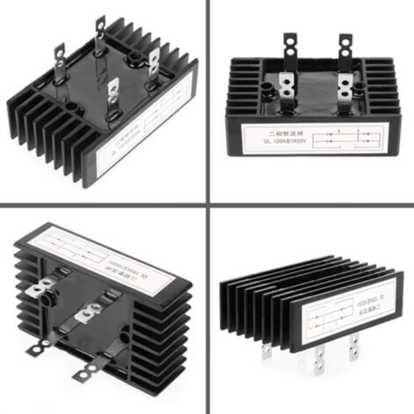 Brygglikriktare, 1st 100A Amp 1600V Spänning 2-Fas Diod Brygglikriktare Högeffekt Svart n Board Batteriladdare.ca
