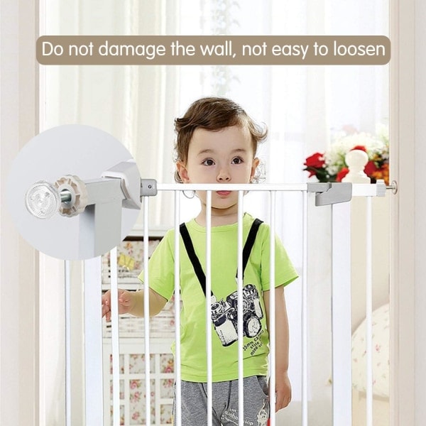 4 st tryckbeslag för trapp- och dörrgrindar Baby Gate M10 Baby Safety Gate fäststänger, vit
