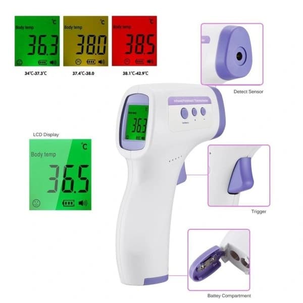 Digitalt pandetermometer, kontaktfrit infrarødt medicinsk termometer