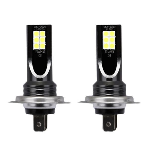 2 x H7 LED-ajovalot autoon DC12-24 6500K