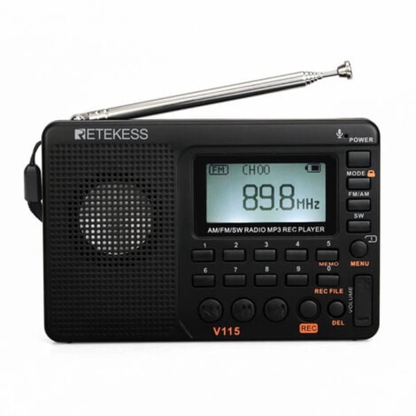 Bærbar Oppladbar Radio, FM AM SW Radio, (Svart).ca
