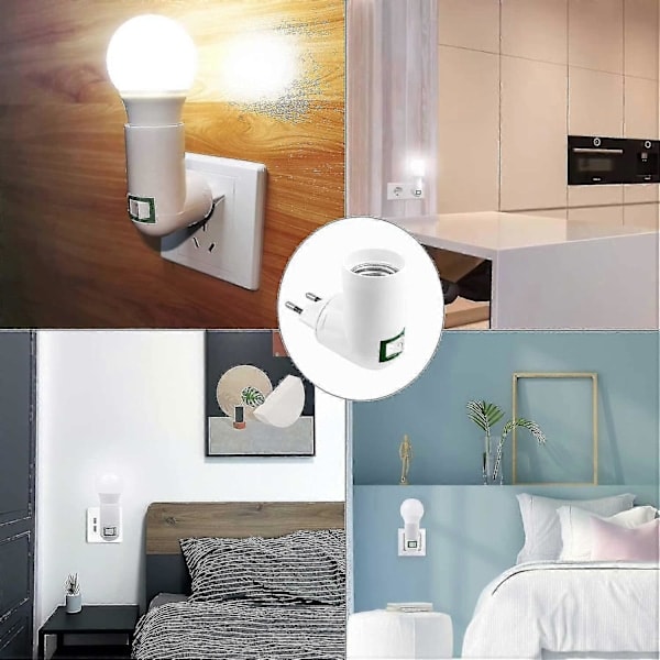 4 Stycken E27 Med Strömbrytare Konstruktionssockel AC 220v Elektrisk Sockel För Köksvägglampa Adapter LED Lampa Hållare (vit) (CA)