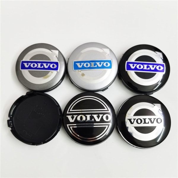 ABS-kåpe 64 mm for Volvo navkapsler VOLVO Volvo navkapsler 64 mm - Volvo sølv (4-pakning)