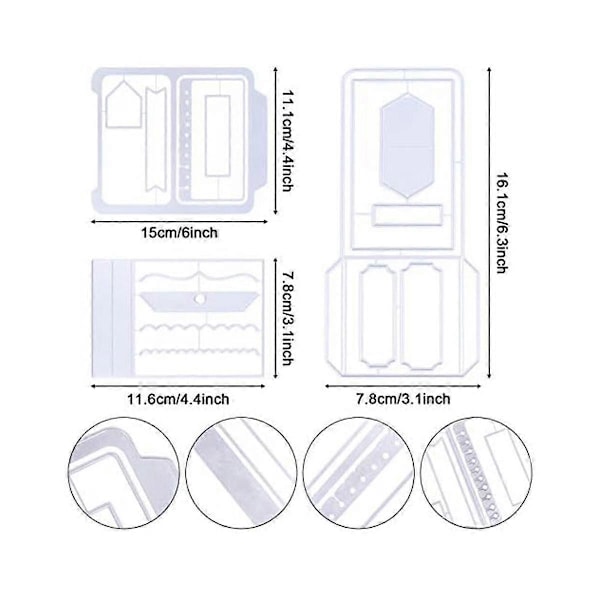 CASA 3 stk. Kortpakke DIY Preging Kutte Dies 3D Sjablongmal Metall Kutte Dies for Scrapbook