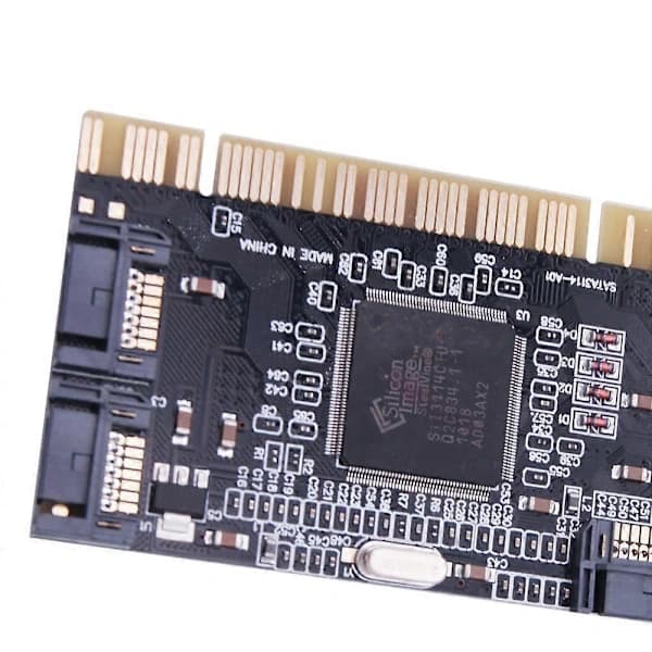 4 Portars PCI SATA Raid Controller Internt Utvidelseskort med To Sata-kabler, for Stasjonær PC, Støtter