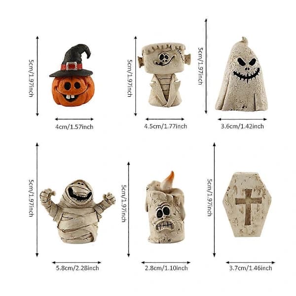 Spøklik Græskar Resin Figur Ornament til Halloween