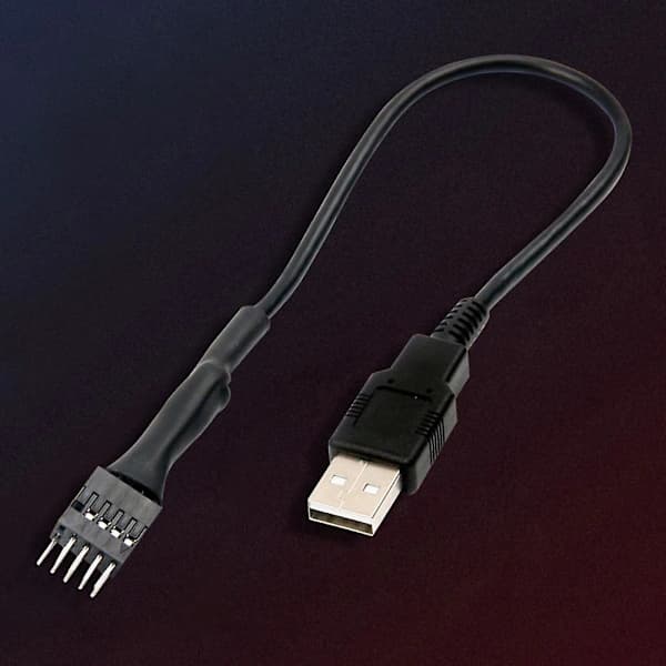 9-pin hann til ekstern USB A-hann PC-hovedkort intern dataforlengelseskabel 20 cm