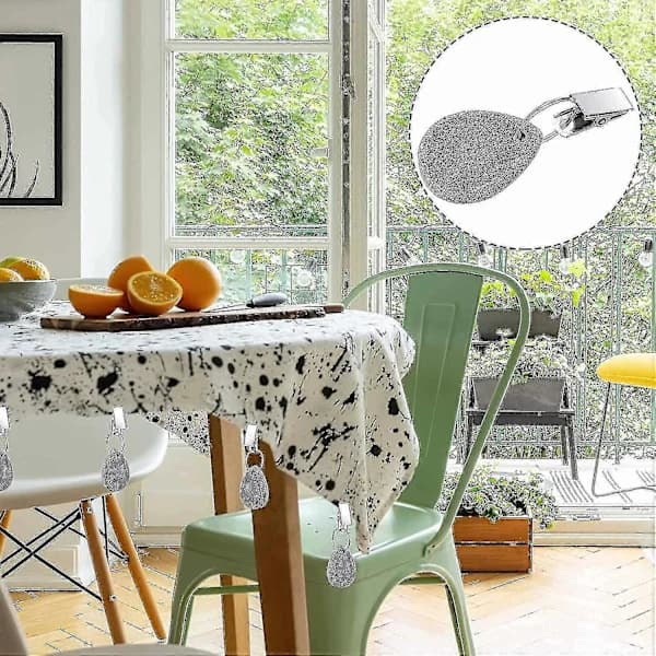 {ca}10 st Bordsdukstyngder, Bordsdukstyngder Sten med Stålklämmor Bordsdukar Vägda Utomhus för