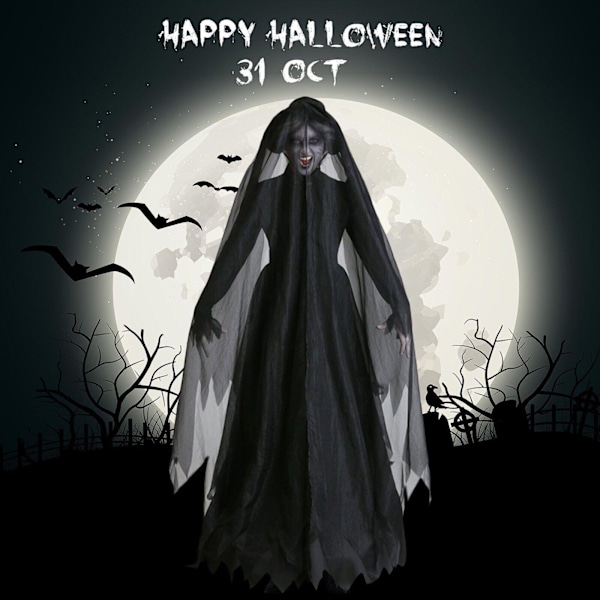 Horror Blodig Brud Cosplay Voksen Halloween Kostume Spøgelse Zombie Lig Outfit Matches the image M