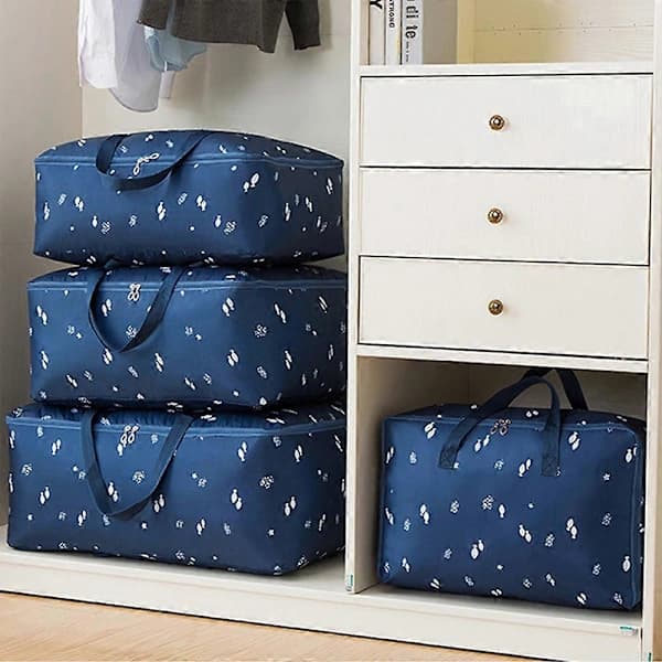 Storage Bag for Quilts Large Capacity Reinforced Handle with Zipper