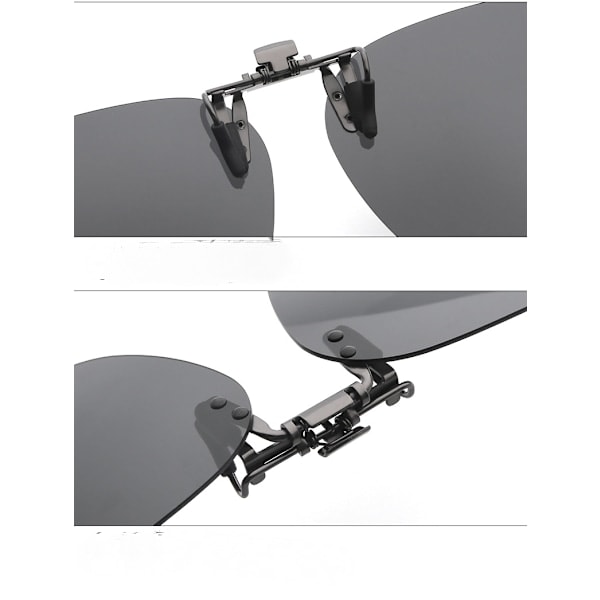 Polariserade Clip-on Solglasögon - Anti-Bländning UV400 Skydd Uppfällbara för Män Kvinnor Bilkörning Utomhussporter - Blå