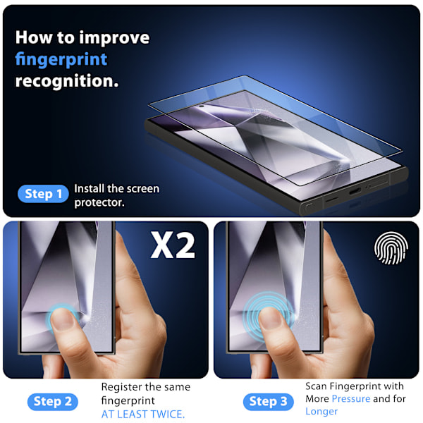 2-pack Samsung S25 Ultra skärmskydd - härdat glas 9H