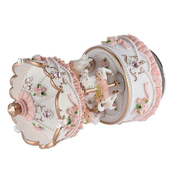 Karusell Speldosa, Perfekt Födelsedagspresent för Flickor, Barn och Flickvän, Rosa
