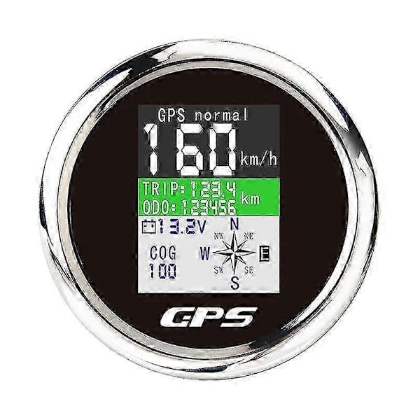 85mm Älykäs GPS Nopeusmittari Vedenpitävä TFT-näyttö Digitaalinen Kierroslukumittari Matkamittari GPS-antennilla Autoon Veneeseen Moottoripyörään -Xin