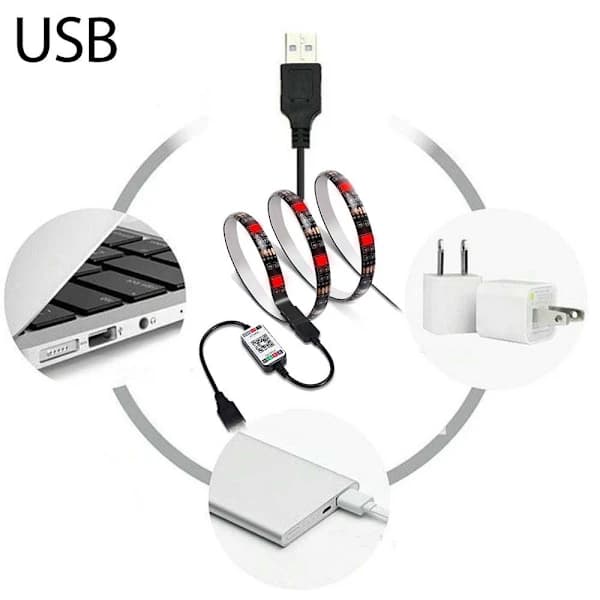LED-lysstripe 5050RGB Fargerik 5m