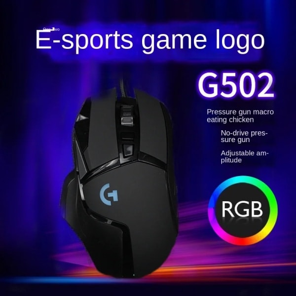 G502 HERO Högpresterande Trådbunden Spelmus, HERO 25K-sensor, 25 600 DPI, RGB, Justerbara Vikter, 11 Programmerbara Knappar, Internt Minne