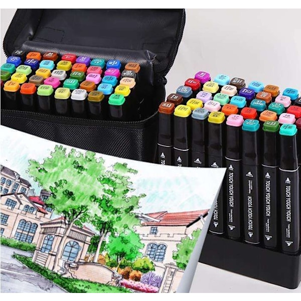 40-ck - Tusser med Etui - Dobbeltsidede - Penne Multicolor multifärg