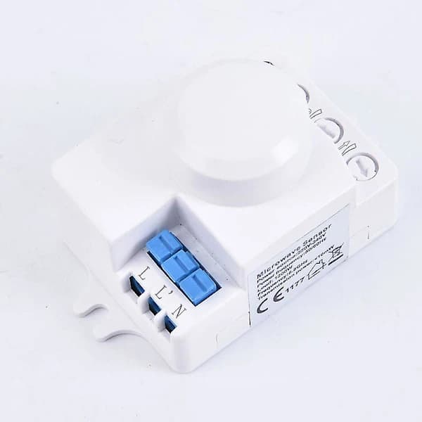 [CA] Mikrobølgesensor 5.8ghz Hf 220v Led 360 Grader Radar Kropsdetektor Hvid 1PC