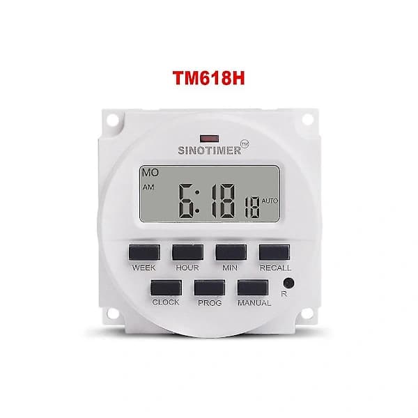[CA] Tm618h-4 DC 12V Volt Spänningsutgång Digital 7 Veckovis Programmerbar Timerbrytare Tidsrelä Controller 12V Timer Vit