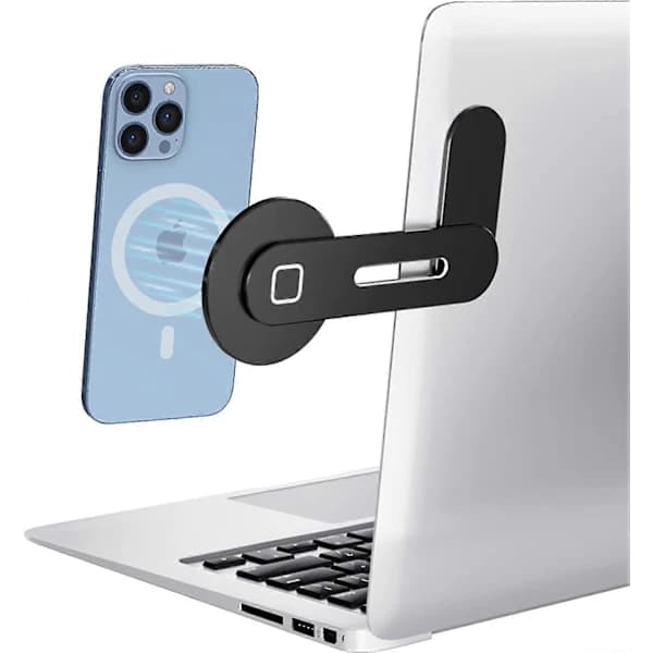 Magnetisk telefonholder for bærbar PC, MagSafe-tilbehør, sammenleggbart og justerbart telefonfeste for dataskjerm for iPhone 13 Pro Max/13Pro/13