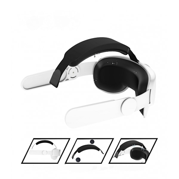 Justerbart hodebånd for Oculus/Meta Quest 2 VR-headset, VR-hodebånd for Oculus Quest 2, VR-spillstøtte og komfort, hvit