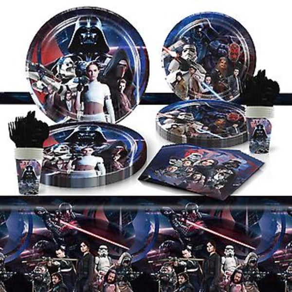 Star Wars Tema Star Wars Party Servis Atmosfär Dekoration Papptallrikar Pappmuggar Pappersservetter Duk -JXLGV