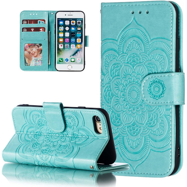 Fodral till iPhone 7/8/SE iPhone 2020, flip plånboksfodral med kortfack