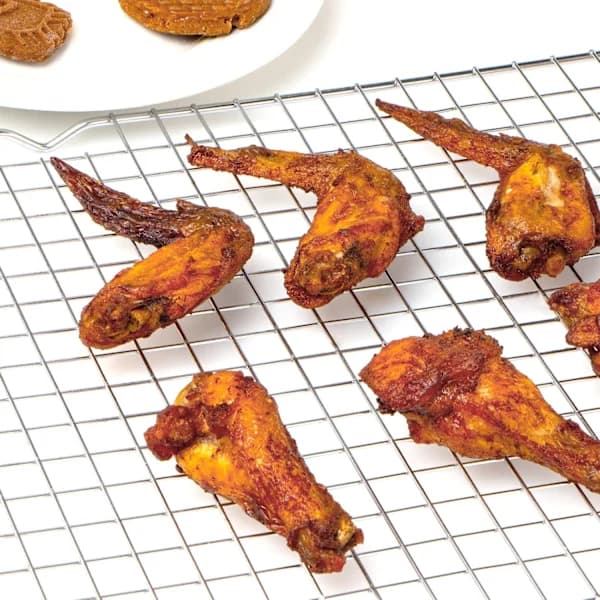 Kølegitre til Bagning 2-pak, 40x25 cm Bagegitre, Tyk Tråd Kagegitre til Madlavning, Ristning, Grilning, Tørring, Passer Halvbageplade