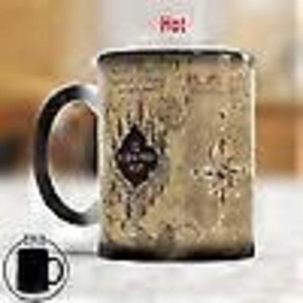 Light Magic Marauders Map 33 cl Farveskiftende Krus Sensitiv Keramisk Kaffekop Bedste Gave til Venner