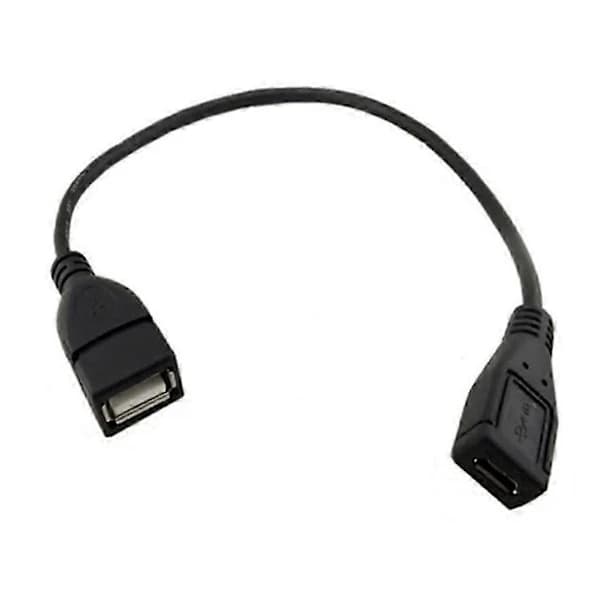 Micro USB Hun til USB 2.0 Hun Dataoverførselsadapterkabel til Telefoner