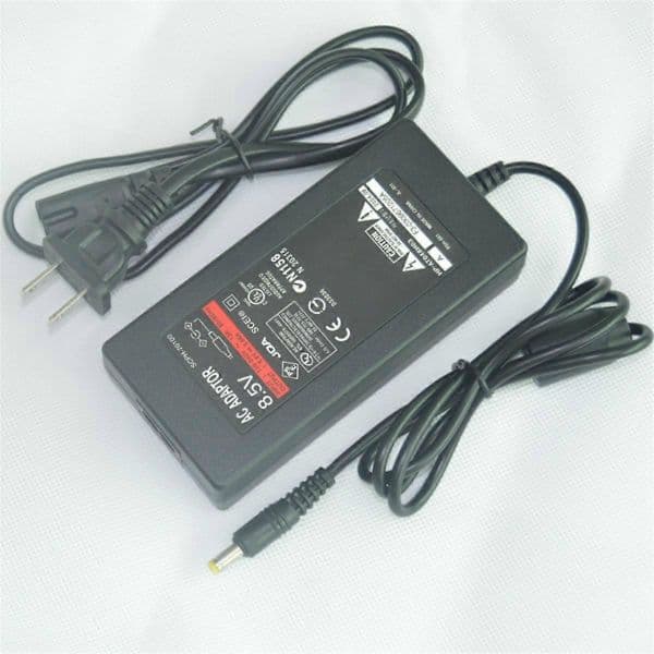 AC-strömadapter, kompatibel med PS2 Slim EU-kontakt, 2-vägs DC 8.5V