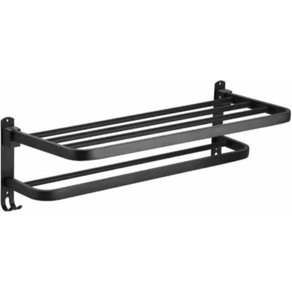 Ulisem Handdukshängare Badrum, Vikbar Förvaringshylla Väggmonterad, Aluminium, Handdukshållare Badrum Vägg (40cm, Svart).ca
