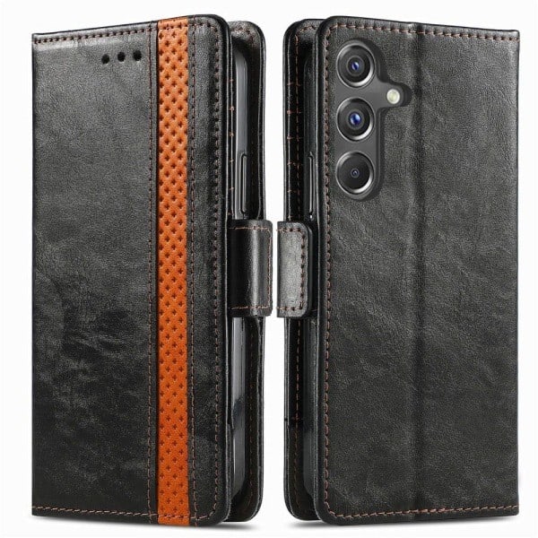 SKALO Samsung A15 5G CASENEO 002 -sarjan Premium PU -nahkalompakkokotelo Musta