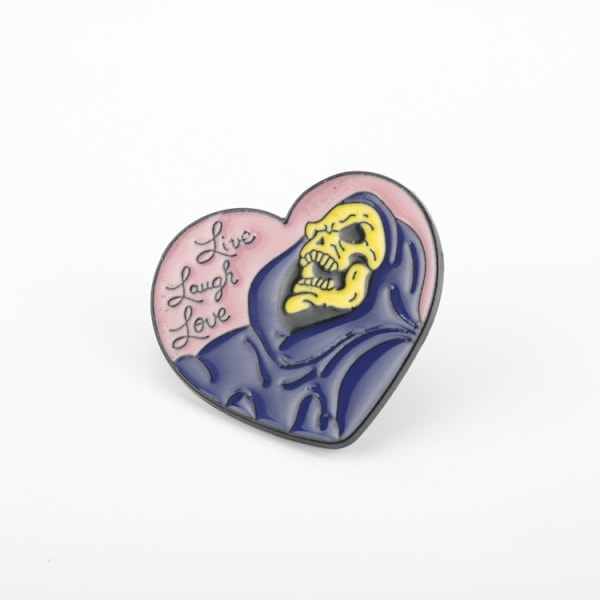 2 stk. Live, Laugh, Love - Skelet - Badge Pin
