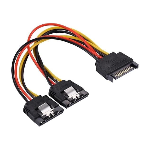 PC Server Computer Harddisk 15 Pin Sata 1 Han til 2 Hun Splitter Strømkabel