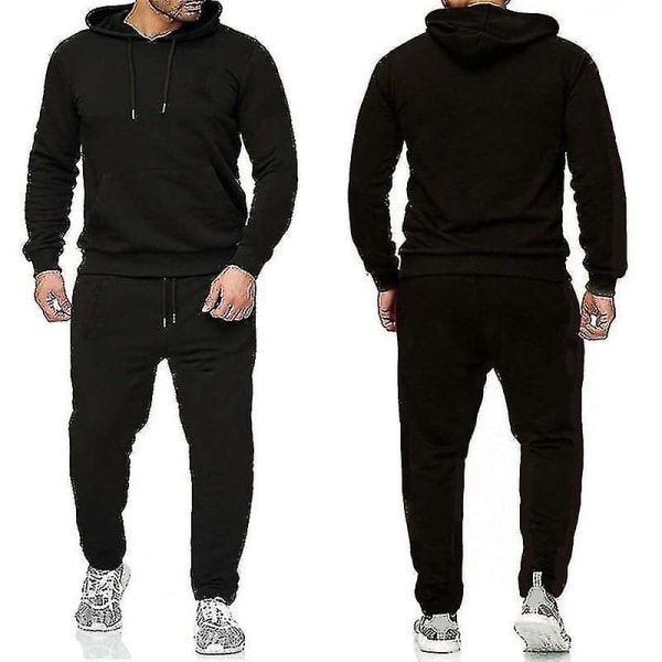2-delars/set Träningsset för män Casual Sportbyxor Topp Träningsdräkt Huvtröja Set #yogu Z X Grå M_ca Grey M