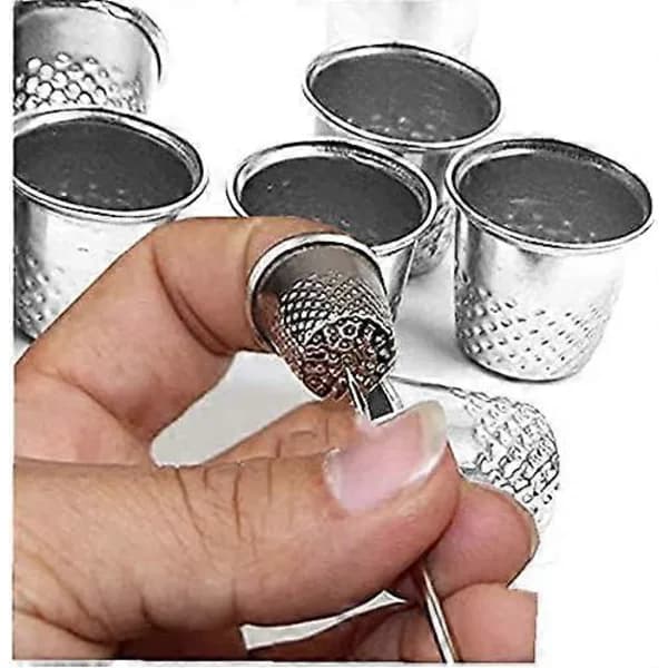 15 st fingerborgar för sömnad, metallfingerborg för sömnad, DIY-sömnadstillbehör, silver