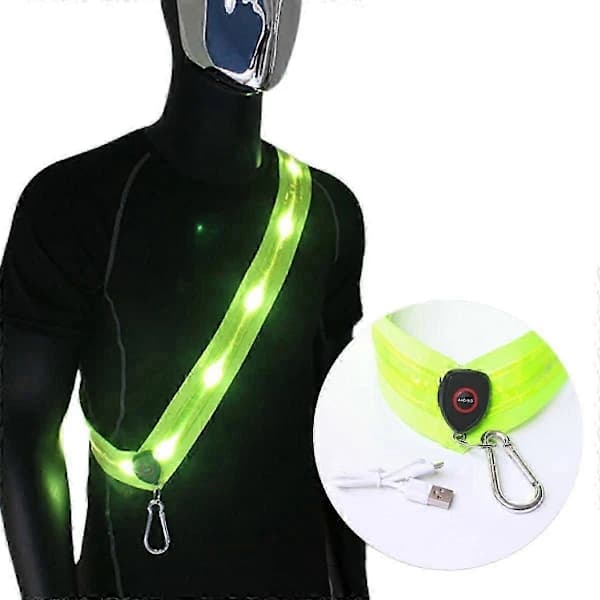 LED Nattlöparutrustning Hög Synlighet Reflexband Uppladdningsbar Löparreflexutrustning Säkerhetsreflektor för Kvinnor