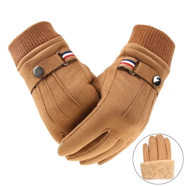 Herr vinterhandskar mocka varma delade fingerhandskar utomhus sport