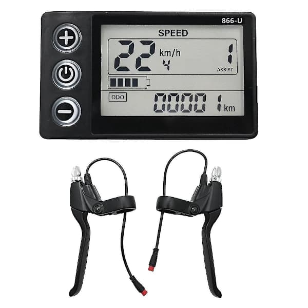 24v 36v 48v 60v 866 Panel Dasard+bremsehåndtag Elektrisk Cykel LCD-Display Til Elektrisk E-cykel Scooter