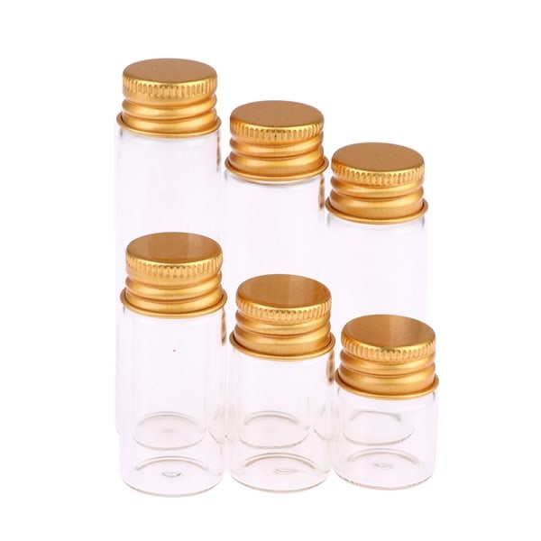 10 stk 5/7/10/14/18/20ml glassflaske Liten glasskrukke forseglet flaske 22*60mm, 14ml